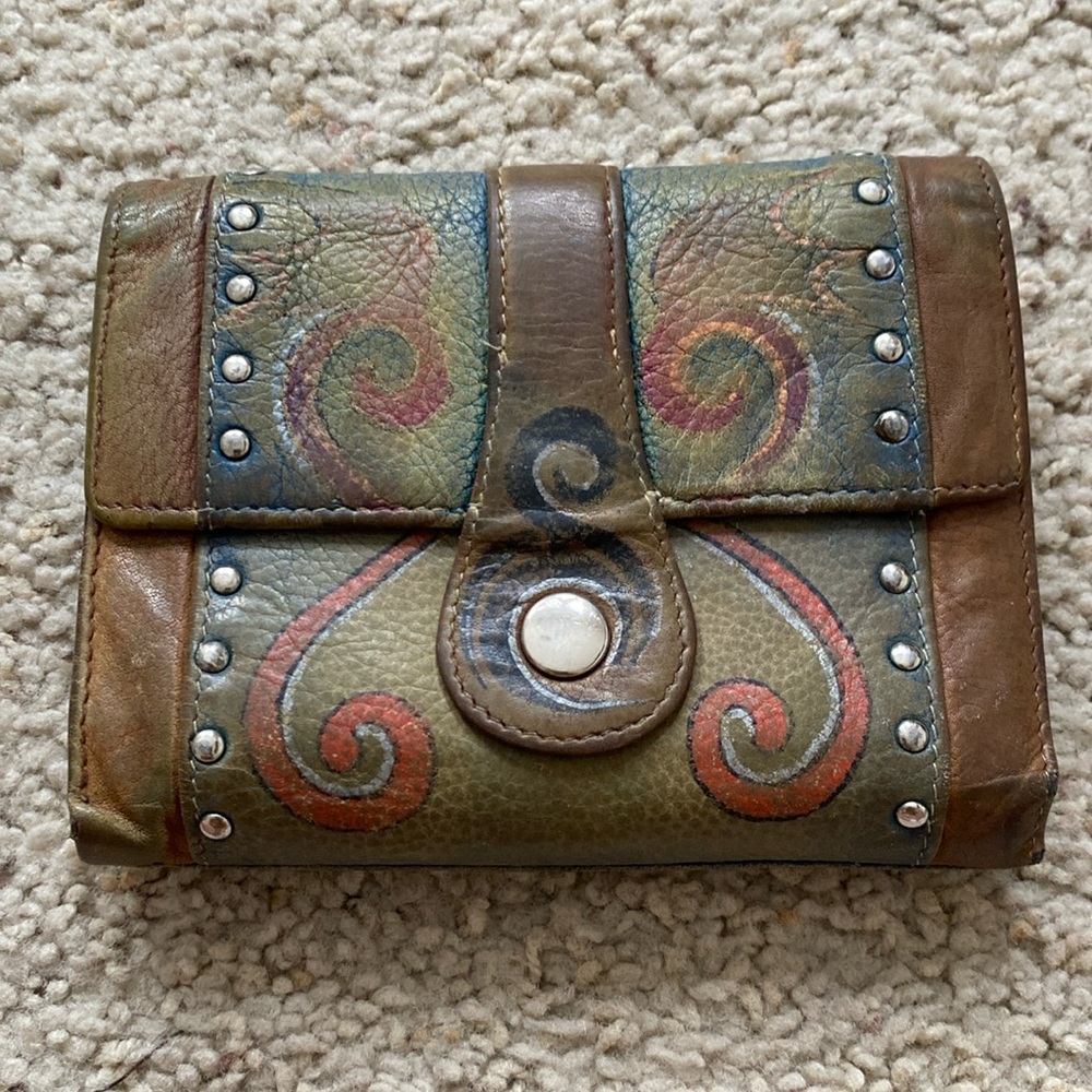 Anuschka Painted Leather Wallet.
